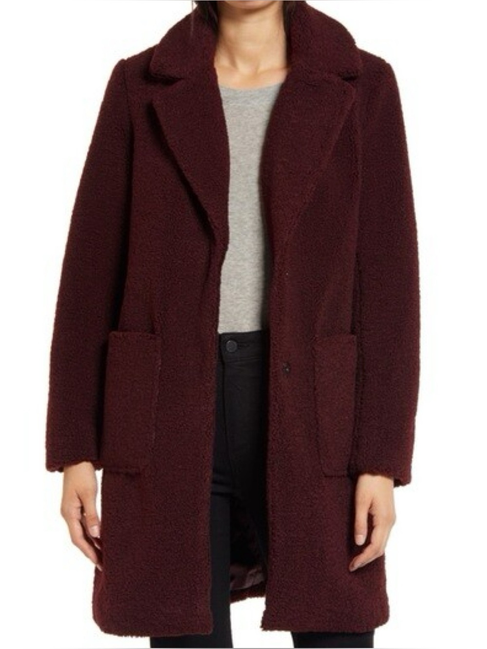 French Connection Faux Shearling Coat